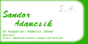 sandor adamcsik business card